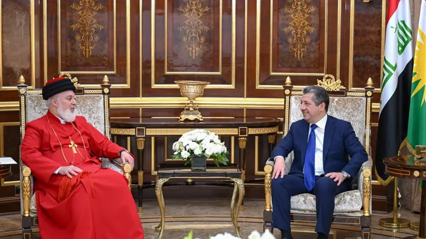 Mesrûr Barzanî pêşwazîya Patrîkê Dêra Asûrî kir