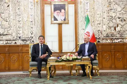 نێچیرڤان بارزانى و سهرۆكى ئهنجوومهنى شووراى ئیسلامی ئێران كۆبوونهوه
