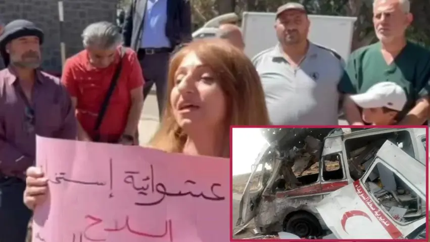 Sûriye | Li Siwêdayê piştî êrîşa ambulansê bijîşkan dest bi protestoyê kir
