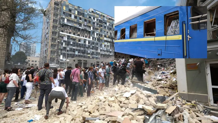 Rûsyayê bi moşekên balîstîk êrîşî trêna rêwiyan kir: Gelek kuştî hene