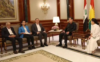 Serokê Herêma Kurdistanê Nêçîrvan Barzanî heyeta DEM Partiyê qebûl kir