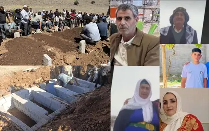 Ji heman malbatê cenazên 5 kesan li cem hev hatin definkirin
