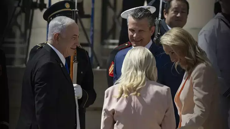Netanyahu Pentagon'da! İlk görüntüler geldi!