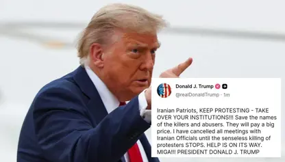 Trump banga destdanîna ser saziyan li Îraniyan kir: Alîkarî di rê de ye