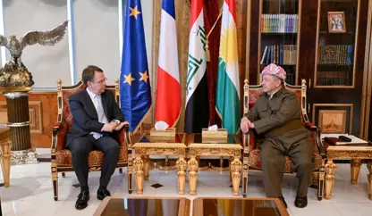 سەرۆک بارزانی پێشوازی لە باڵیۆزی فەڕەنسا لە بەغدا کرد