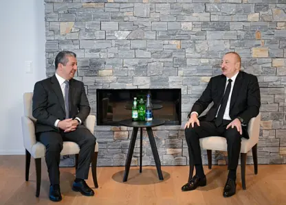 Mesrûr Barzanî û Îlham Aliyev li Davosê civiyan