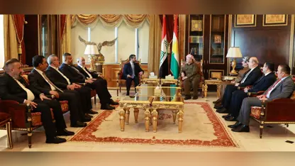 Serok Barzanî bi şanda Tevgera Sadîqûn re civiya