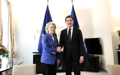 Nêçîrvan Barzanî û Von der Leyen civiyan: Rojeva wan Sûriye û hevkariya aboriyê bû
