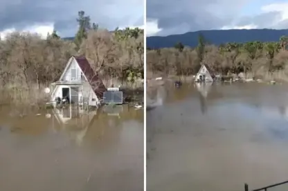 Asta ava golê 60 cm bilind bû, kargeh û xanî di bin avê de man