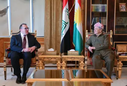 سەرۆك بارزانی پێشوازی لە هەڵسوڕێنەری باڵیۆزخانەی ئەمریكا لە عێراق کرد