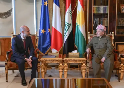 ناوەڕۆكی كۆبوونەوەی سەرۆك بارزانی و وەزیری دەرەوەی فەڕەنسا