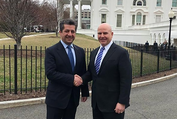 Mesrûr Barzanî ligel McMaster li Washington