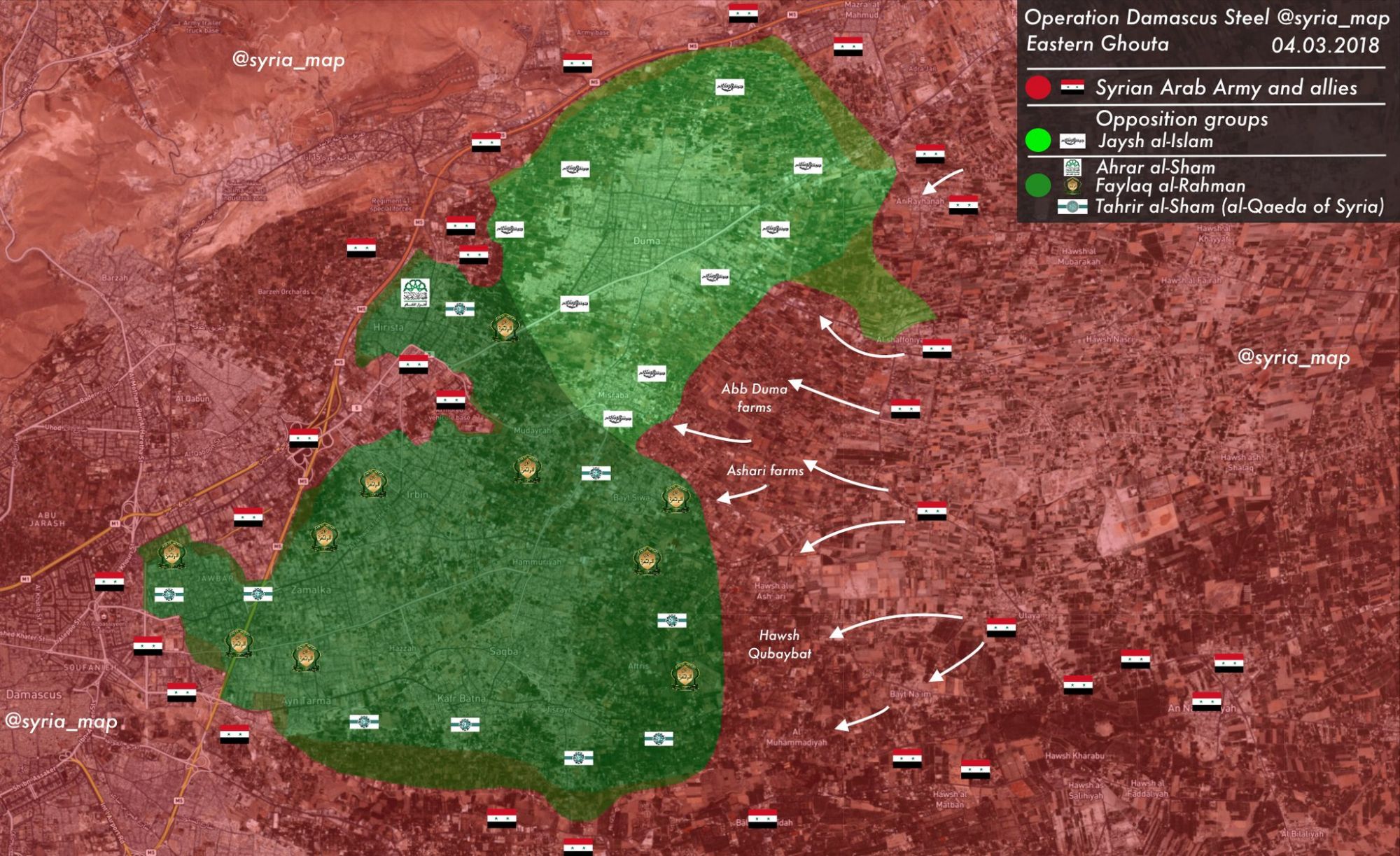 Suriye’nin Dogu Guta'da ilerleyisi sürüyor