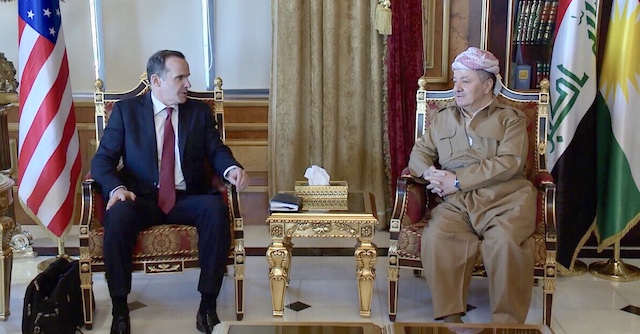 Serok Barzanî li gel Brett McGurk û sanda pêre civiya