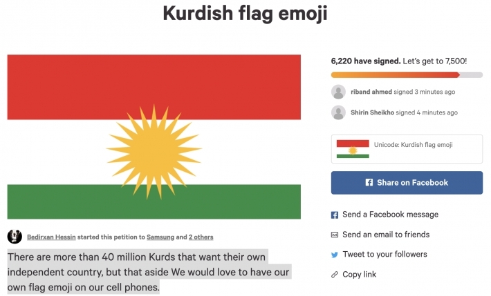 Kürdistan Bayragi emojisi için imza kampanyasi baslatildi