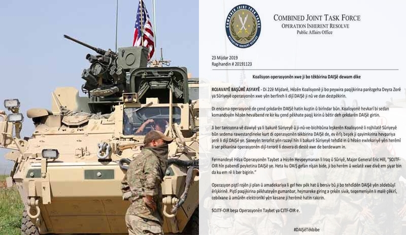 Hevpeymaniyê bi daxuyaniyeke Kurdî operasyona hevbes a ligel HSDê ragihand