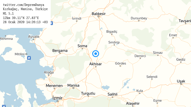 Li Manîsa ya Tirkiyê erdheja bi pileya 5,1an bû sedema tirs û panîkê