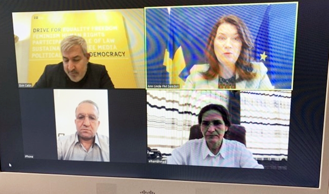 Tirkiyê bertek ji hevdîtina wêzîra Swêd û Îlham Ehmed re nîsan da