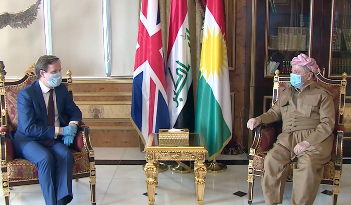 Serok Barzanî bi Balyozê Brîtanya yê Iraqê re gefa terorê û rewsa dawî gotûbêj kir