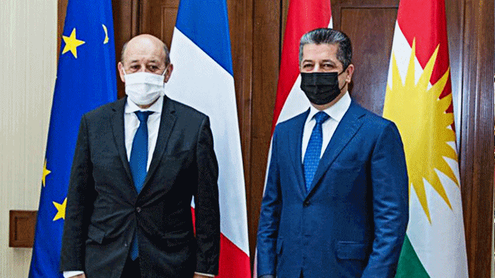 Le Drian li ser navê Macron, Mesrur Barzanî vexwend Fransayê