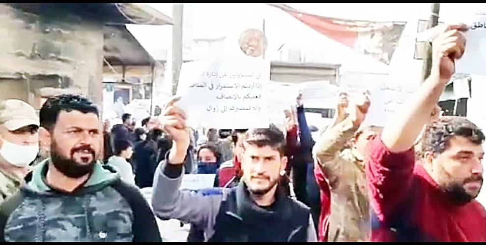 Li Efrînê artêsa Tirk û komên çekdar hatin protestokirin