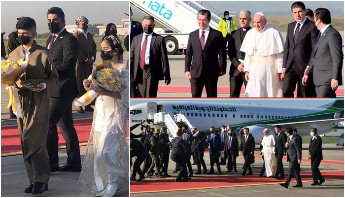 Papa li Kurdistanê ye | Ji aliyê Nêçîrvan û Mesûr Barzanî ve hat pêswazîkirin