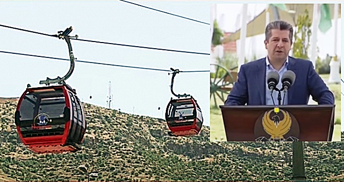 Teleferîka tûrîstîk a Çiyayê Zava ji aliyê Serokwezîr Mesrûr Barzanî ve hat vekirin