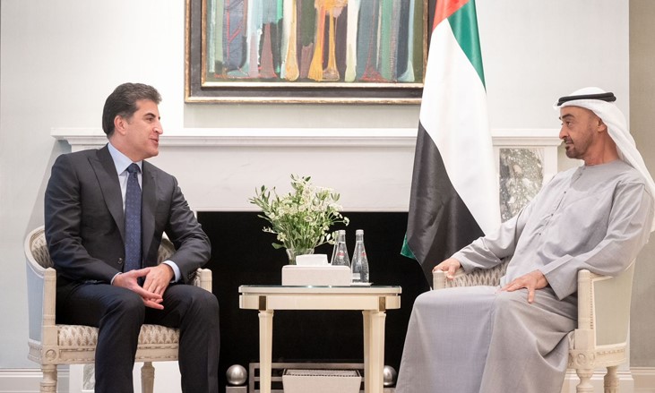 Serokê Herêma Kurdistanê bi Cihnisînê Abu Dabî re civiya