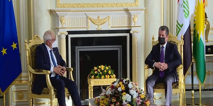 Serokwezîr Mesrûr Barzanî pêswazî li sanda YE ya bi seroktiya Josep Borell kir