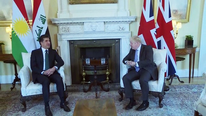 Borîs Johnson li ofîsa serokwezîrtiyê pêswazî li Nêçîrvan Barzanî kir
