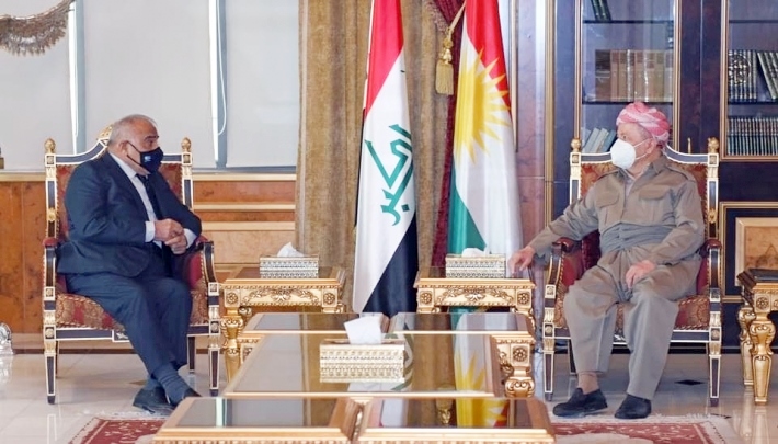 Serok Barzanî bi Serokwezîrê berê yê Iraqê Adil Ebdulmehdî re civiya