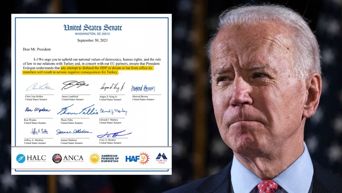 Senatorên Amerîkî nameya doza girtina HDPê ji Biden re sandin û hisyarî dan Tirkiyê