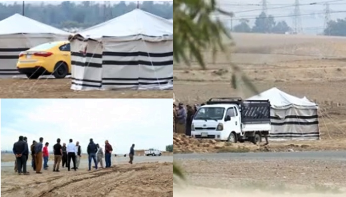 Erebên hawirde li dora gundekî Kurdan çadir danîn û dixwazin dagir bikin