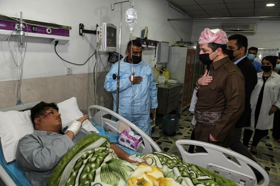 Serokwezîr Mesrûr Barzanî serdana Pêsmergeyên birîndar kir