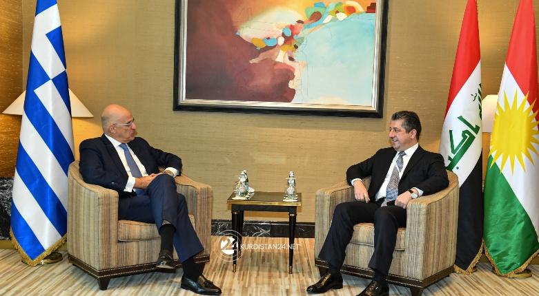 Mesrûr Barzanî bi Wezîrê Derve yê Yûnanistanê re civiya