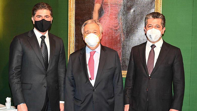 Mesrûr Barzanî û Nêçîrvan Barzanî bi Sekreterê Gistî yê Neteweyên Yekbûyî re civiyan