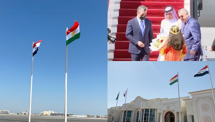 Serokwezîr Barzanî li Dohayê bi ala Kurdistanê û gulan hat pêswazîkirin