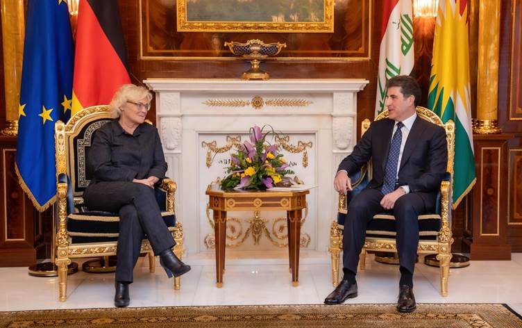 Nêçîrvan Barzanî pêswazî li Wezîra Berevaniyê ya Almanyayê Christine Lambrecht kir