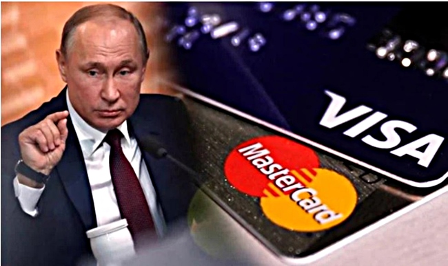 Mastercard û Visayê karê xwe yê bo Rûsyayê rawestandin
