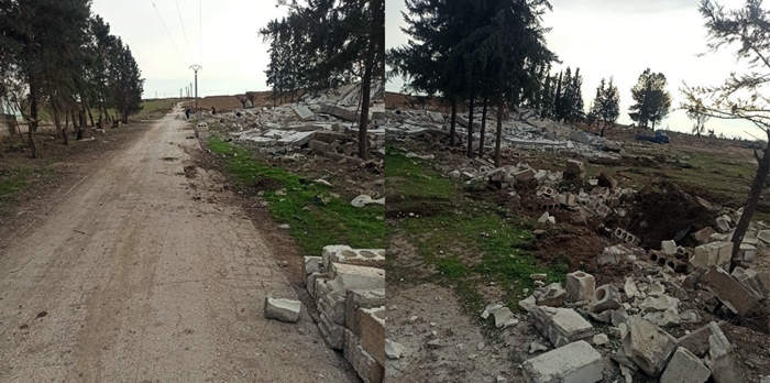 Çekdarên koma 'Hemzat' li gundekî Serêkaniyê xaniyên 9 welatiyên Kurd hilwesand