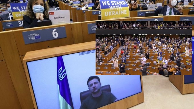 Zelensky ji Parlamentoya Ewropayê re gotarek pêskes kir: Rûsya dewleta terorê ye!