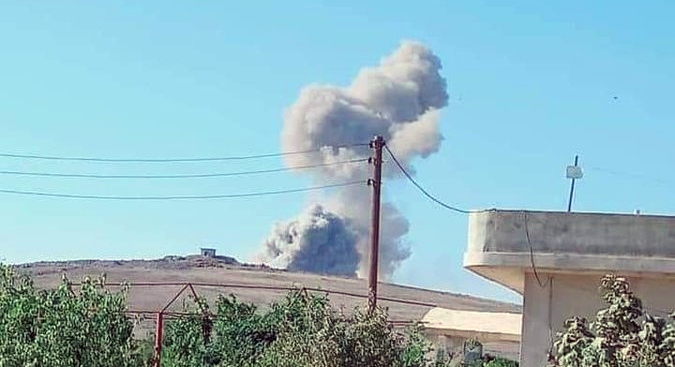SOHR: Balafirên Tirk baregeha artêsa Sûriyê ya nêzîkî Kobaniyê bombebaran kir: Herî kêm 11 kustî...