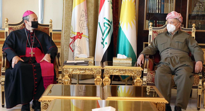 Balyozê Vatîkanê êrîsa Îranê sermezar kir û diyariyeke taybet pêskesî Serok Barzanî kir