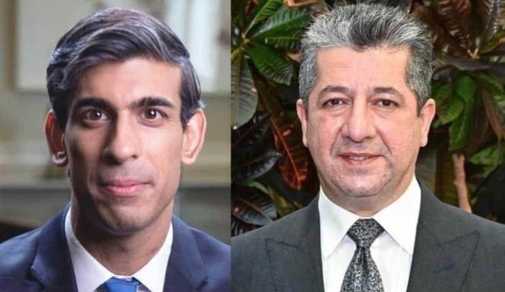 Rishi Sunak, nameyekî ji serokwezîr Mesrûr Barzanî re sand