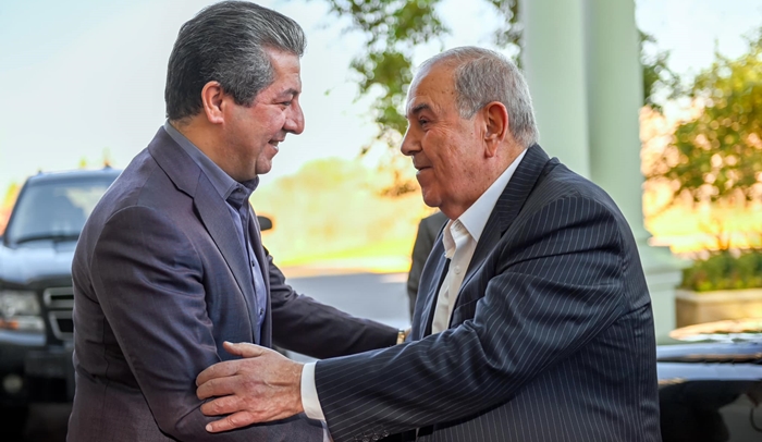 Mesrûr Barzanî û Eyad Elawî civiyan: Divê kêseyên Hewlêr-Bexdayê li ser bingeha destûrê bên çareserkirin