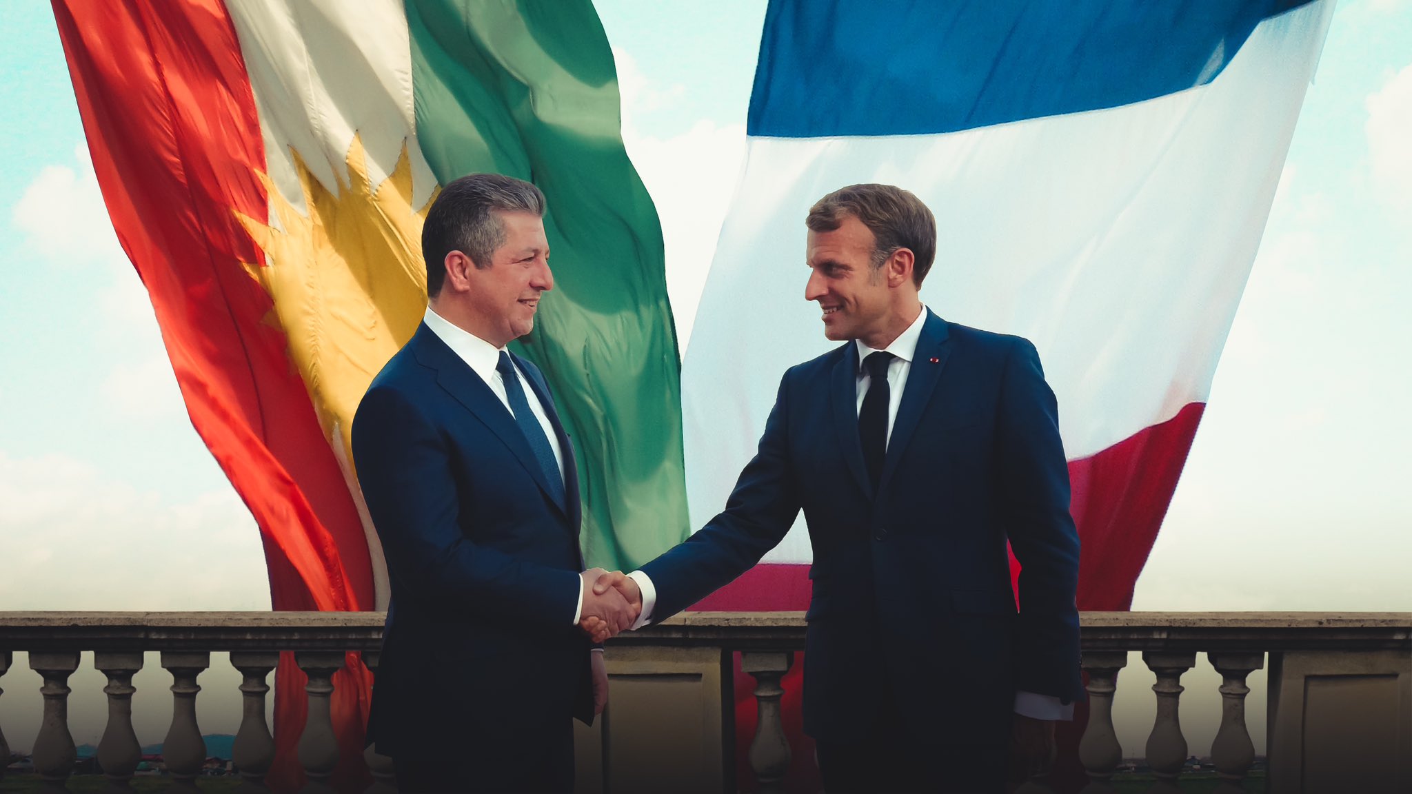 Serokwezîr Barzanî û Serokê Fransayê Emmanuel Macron civiyan