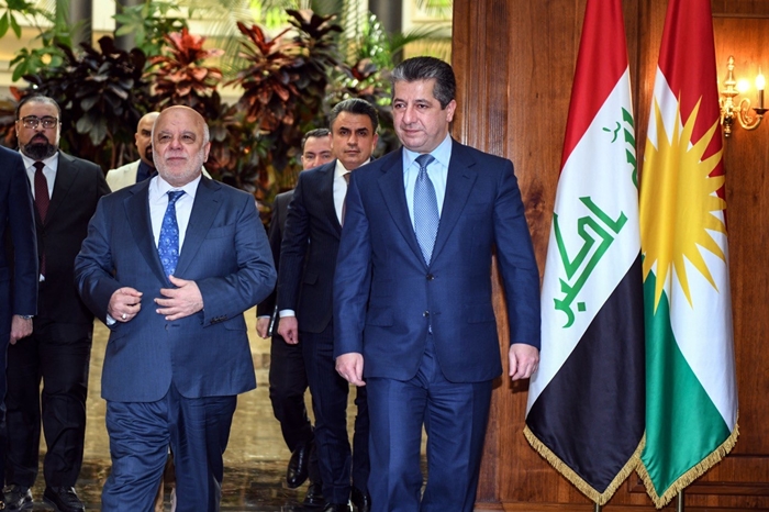 Mesrûr Barzanî û Ebadî civiyan: Pêwîste kêse li ser bingeha destûrê bên çareserkirin