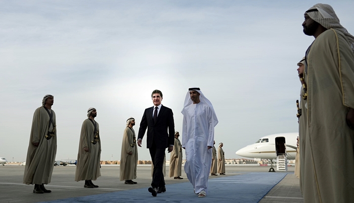 Nêçîrvan Barzanî li Îmarata Erebî bi merasîmeke fermî hat pêswazî hat kirin