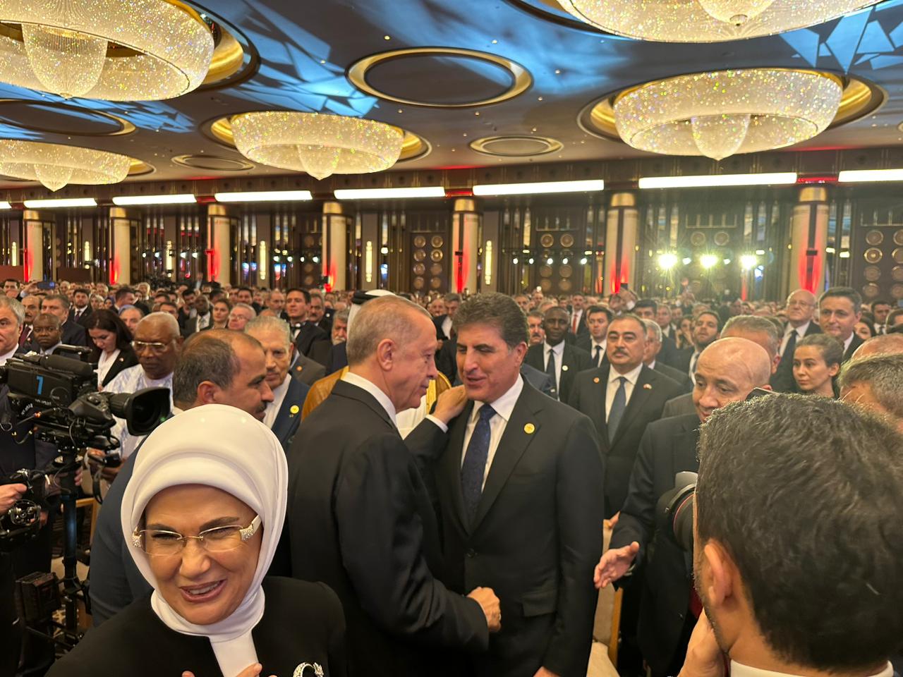 Serokê Herêma Kurdistanê Nêçîrvan Barzanî tevlî merasima Erdogan bû