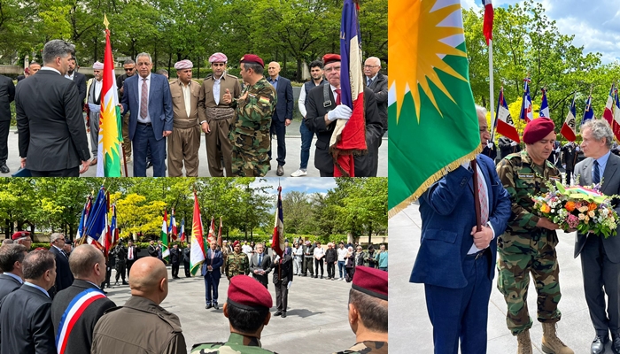 Sandeke Pêsmergeyên Kurdistanê li Parîsê ye